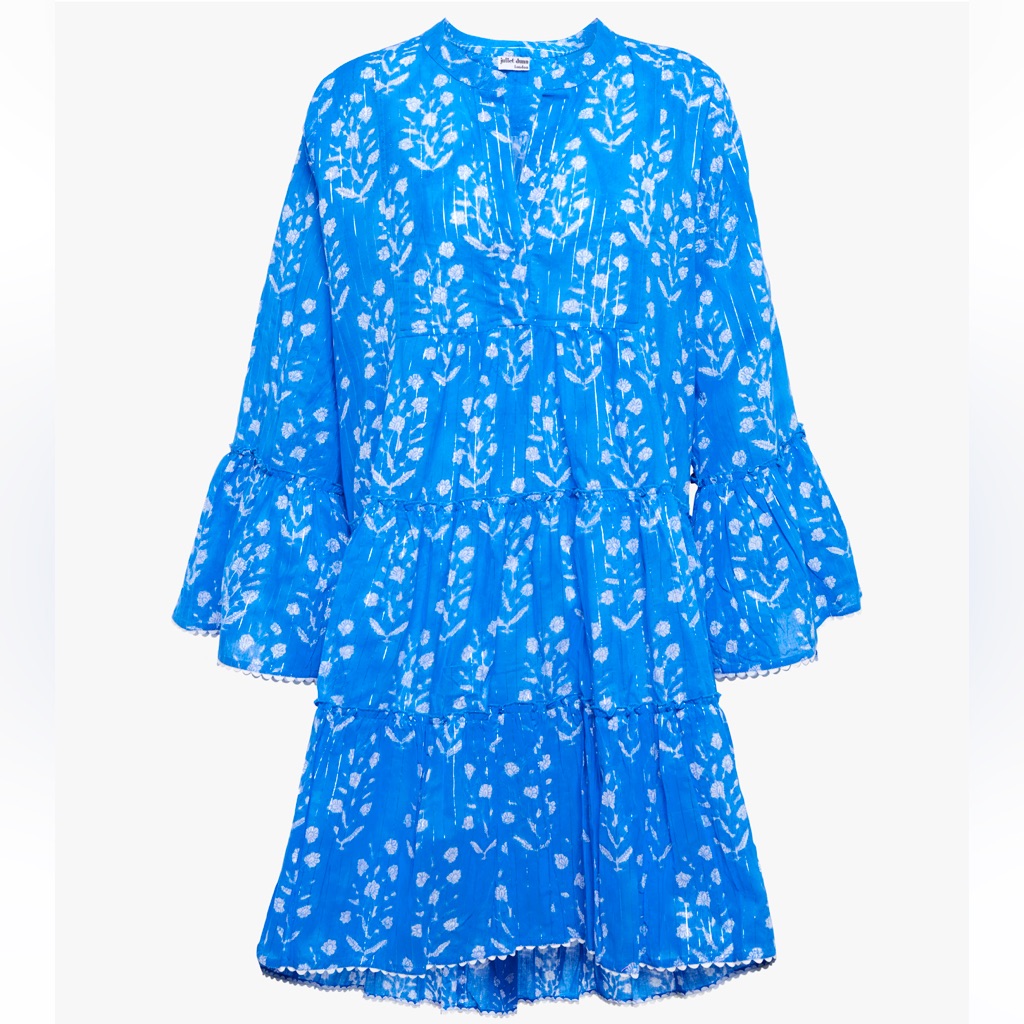Juliet Dunn Sapphire/Silver Mini Dress. M. Nwt.